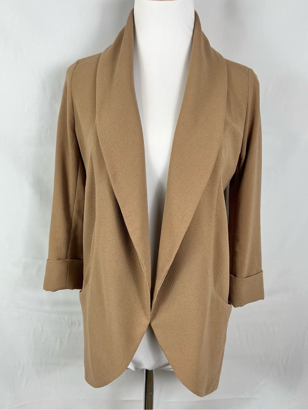 Wilfred Chevalier Open Front Blazer in Camel Brown